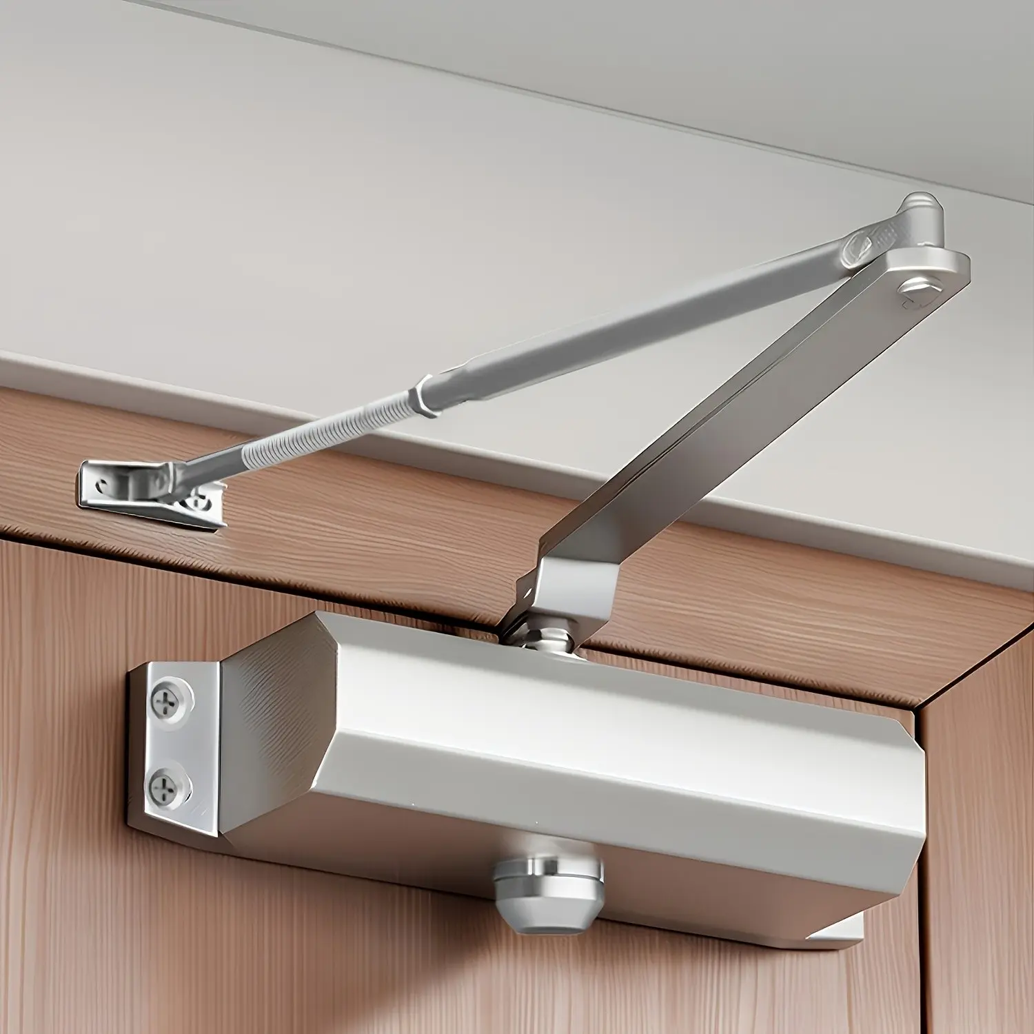 Commercial Automatic Door Closer, Fireproof Hinge, Dual Independent Valve Control, Suitable for 45-65 Kg Doors