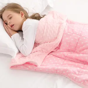 Weighted Blanket  3lb 36"x48", Minky Dots Small Weighted Blanket Cooling, Comfort Breathable Soft Throw Heavy Blanket for Sleeping,