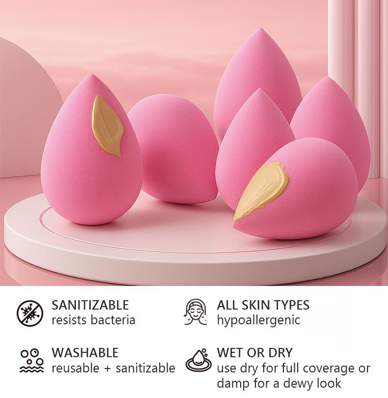 6-piece set of teardrop-shaped makeup sponges,for powder, cream and liquid, super soft wonder beauty cosmetic