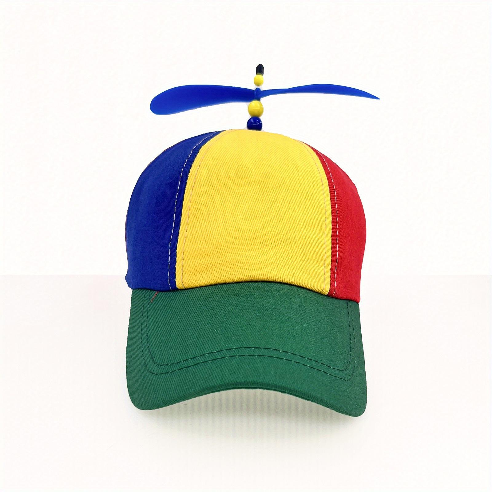 /European and-Border Creative Detachable Propeller Baseball Cap, Parent-Youngsters Sun Protection Bamboo Dragonfly Peaked Cap