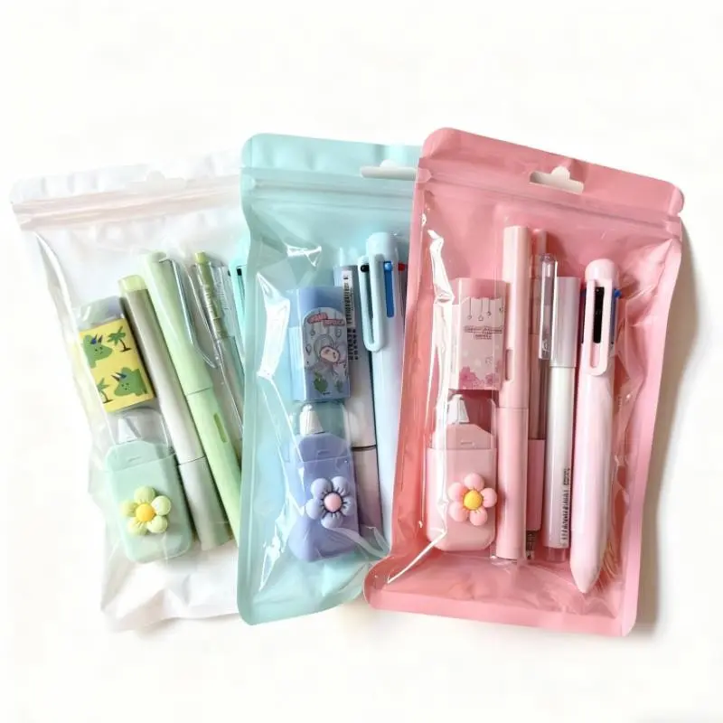 6pcs Cute Stationery Set, Study Supplies, Multifunctional Pen Set, Includes Pencil, St Study Pen, Six-Color Neutral Pen, Acrylic Pen, Correction Pen, Eraser