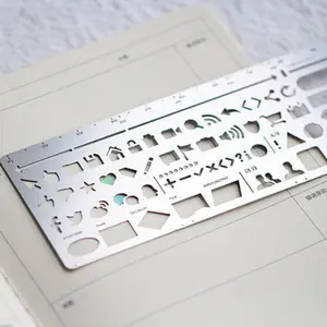 Multi-Functional Ruler Template for DIY Journaling, Hollow Design Notebook Ruler, Graphic Straightedge for Handmade Diaries