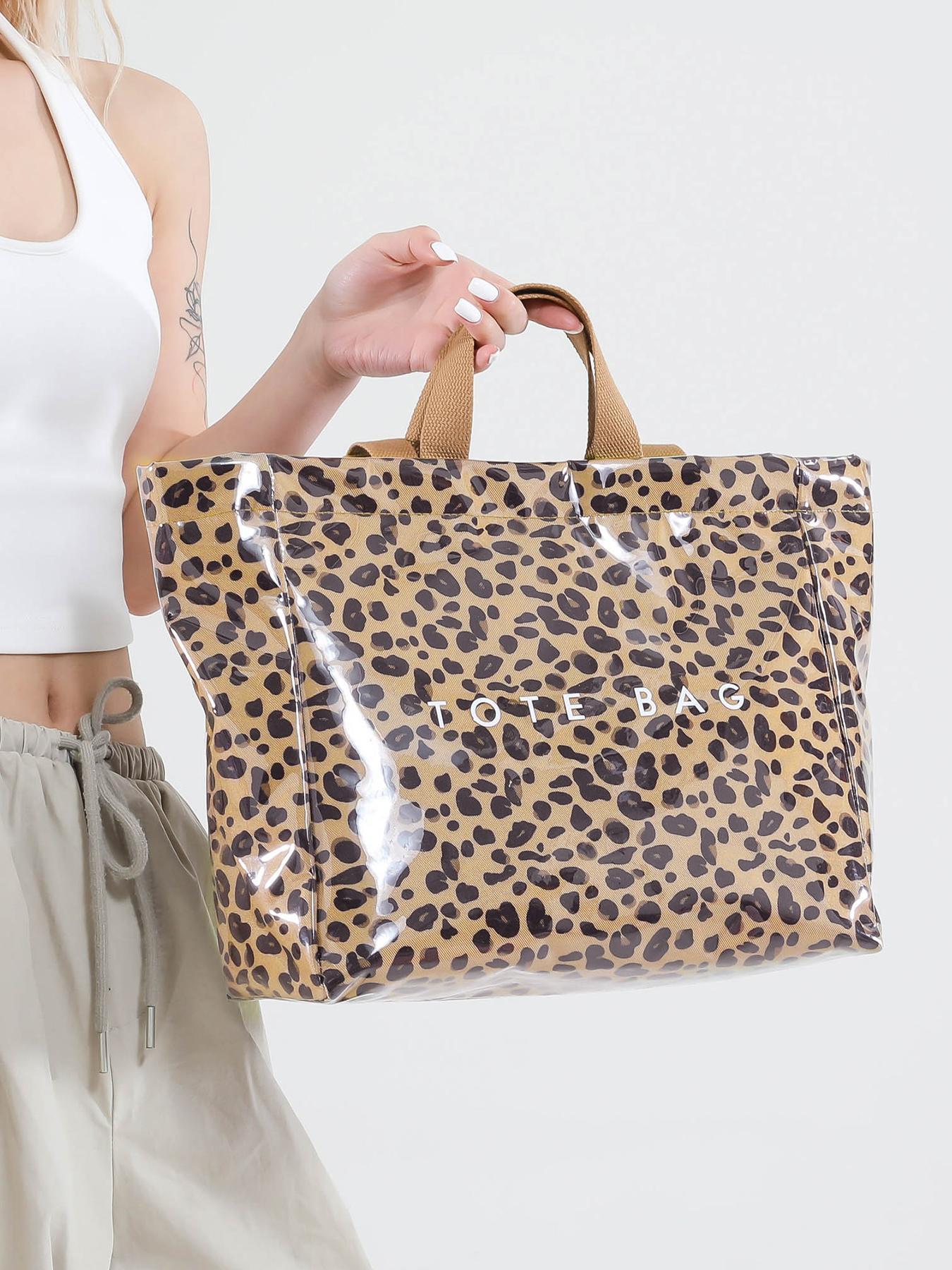 Fashion Leopard Pattern Tote Bag, Large Capacity Shoulder Bag for Women, Casual Trendy Versatile High-quality Daily Commuting Bag, Girl Fashionable Shopping Bag