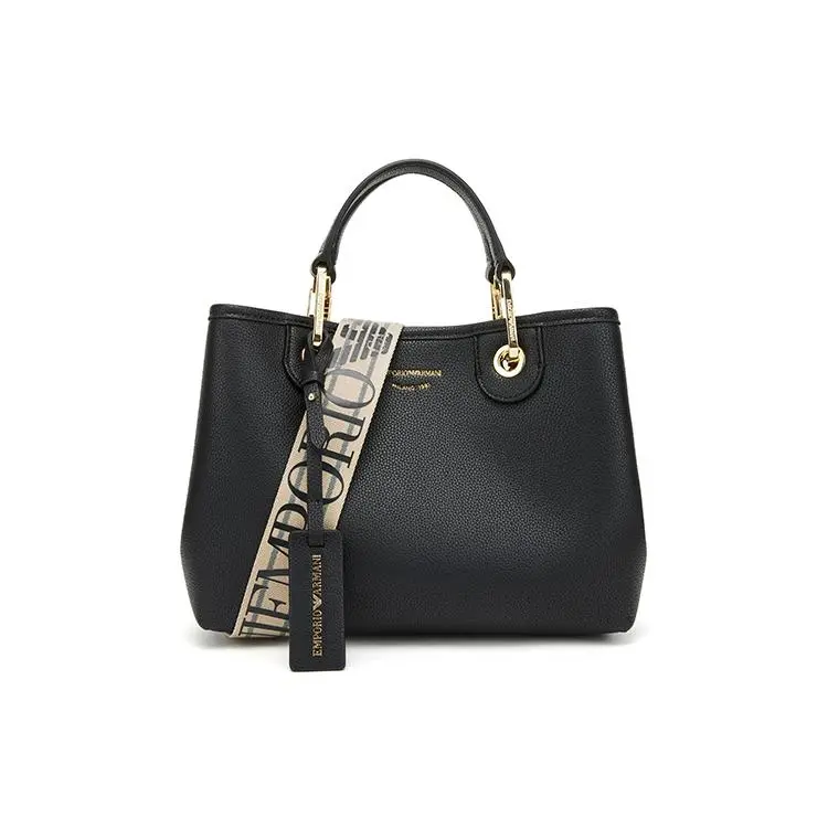 Emporio Armani MyEA Detachable Strap PU Crossbody Handbag for Women, Small Size, Black