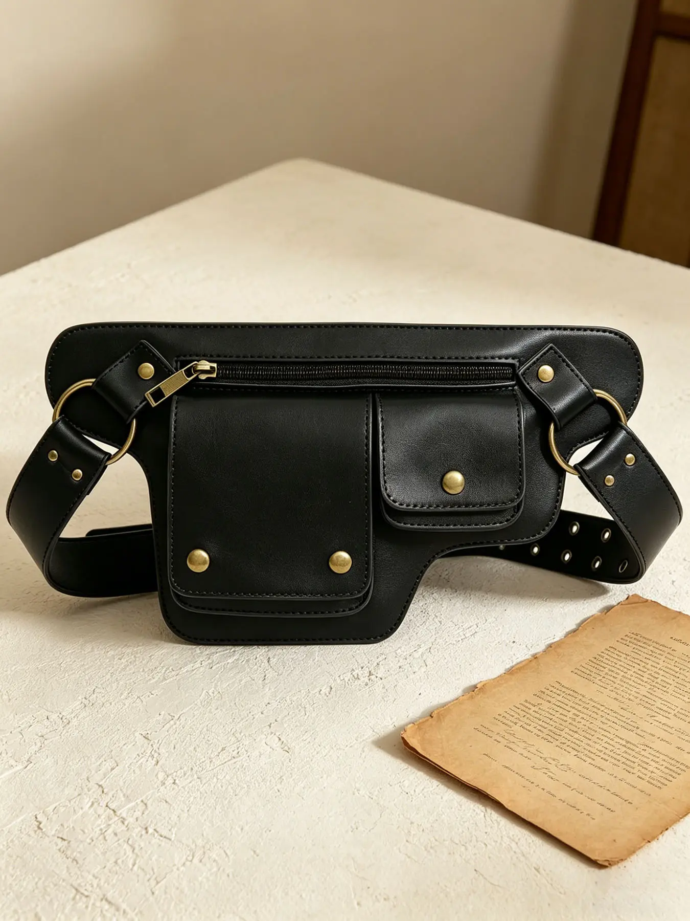 Unisex Lightweight Leather Multi-Functional Tactical Mini Bag, 4-in-1 Convertible Bag With Multiple Wearing Ways, Freely Switch Between Shoulder/Waist/Leg/Hip Bag, Portable Daily Carry Storage Pouch