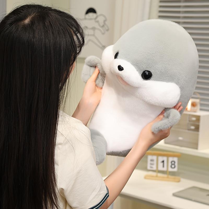Adorable Seal Plush Toy - Soft Cuddly Stuffed Suitable for Aquatic-Themed Gift, Cozy Lying Seal Design, /Grey/, Perfect for Bedtime panion & Decor for & (Birthday, Christmas)