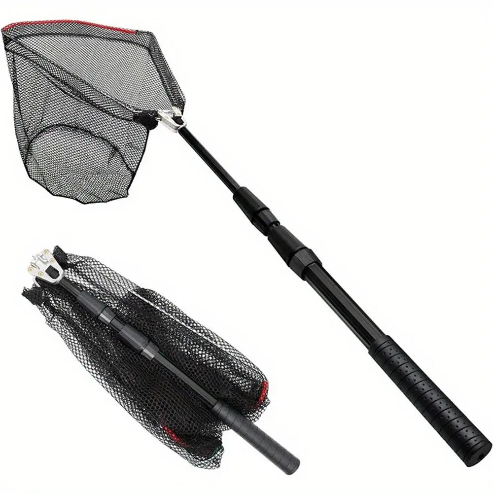 Portable Fishing Net with Extendable Pole, Flexible Foldable Fishing Net, Outdoor Fishing Accessories, Easy to Carry and Use
