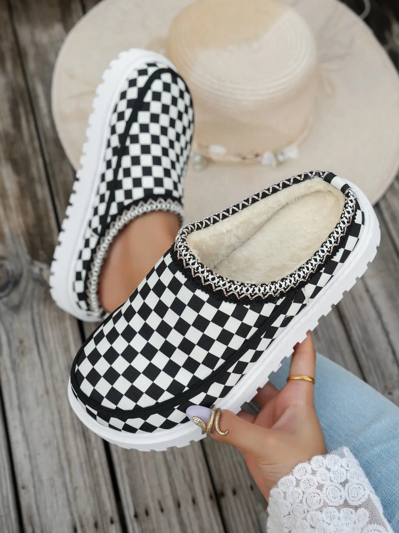 2026 Women's New Print Thick Sole Casual Mules, Comfortable Lazy Half Slippers, One-Step Design, Suitable for School and Vacation