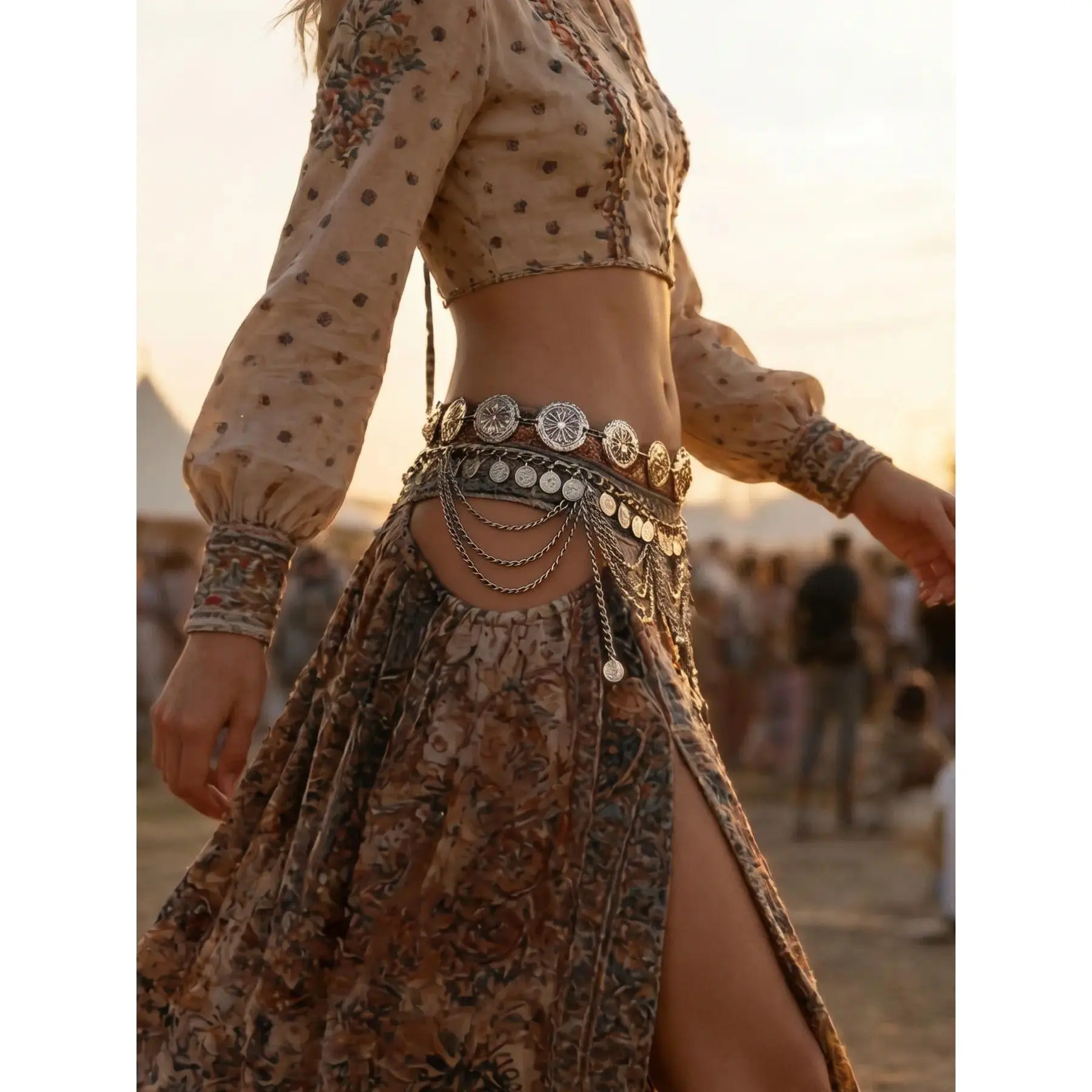 Ethereal Boho Coin Waist Belt - Vintage Layered Medallion Chain & Ultimate Festival Accessory