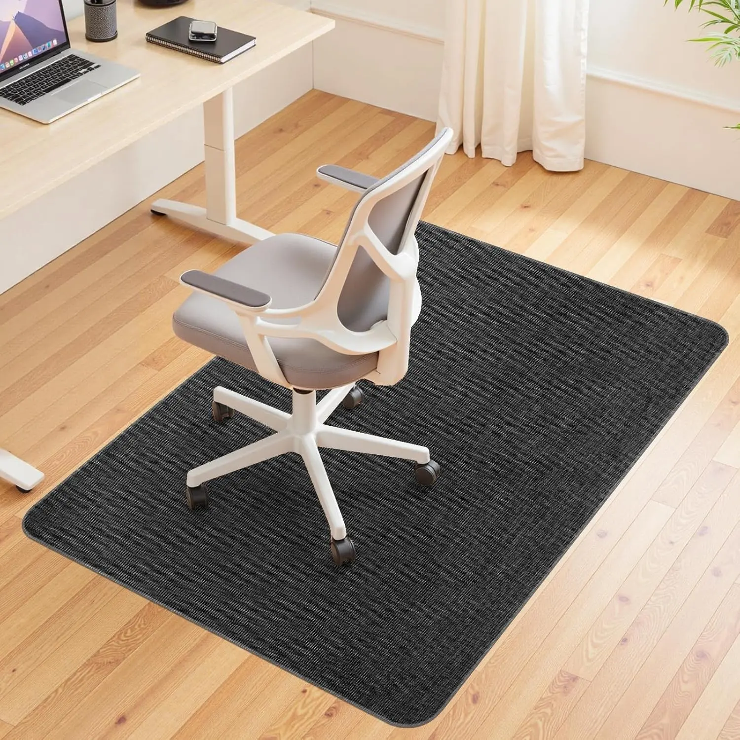 Office Chair Mat for Hardwood and Tile Floor, 36"x48" Floor Mat, Heavy Duty Computer Gaming Chair Mat, Anti-Slip, Non- Curve, Desk Chair Mat, Floor Protector for Home Office(Black)