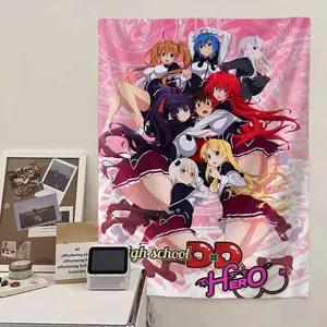 High School DxD Sci-Fi Chart Tapestry Wall Hanging, Anime Waifu Poster Banner, Otaku Hippie Room Decor Aesthetic, Boys Bedroom College Dorm Art