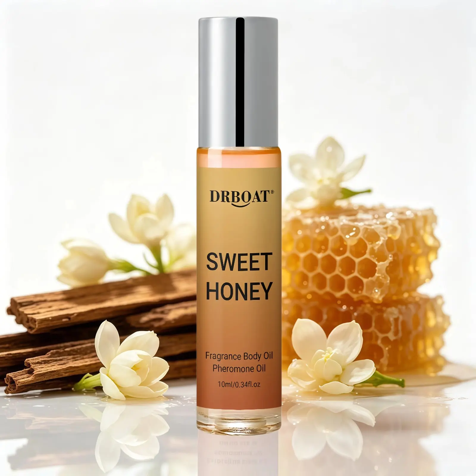 10 Ml Luxury Honey & Oud Pheromone Oil - Floral & Spicy Roll-On Perfume Oil, Long-Lasting Arabic Fragrance Oil for Women & Men, Ideal Gift