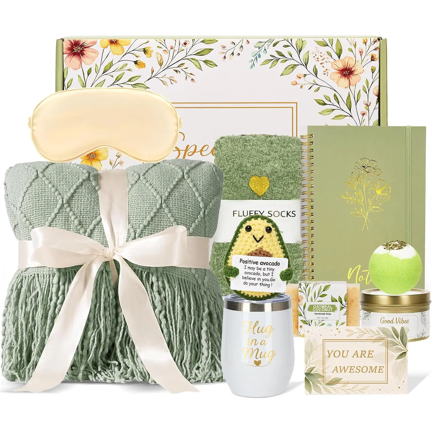 Care Package for Women, Get Well Soon  Basket with Self Care Gifts |  Relaxation, Birthday, Sympathy, Thinking of You Gifts for Mom, , Sister, Wife, Teacher and Loved Ones