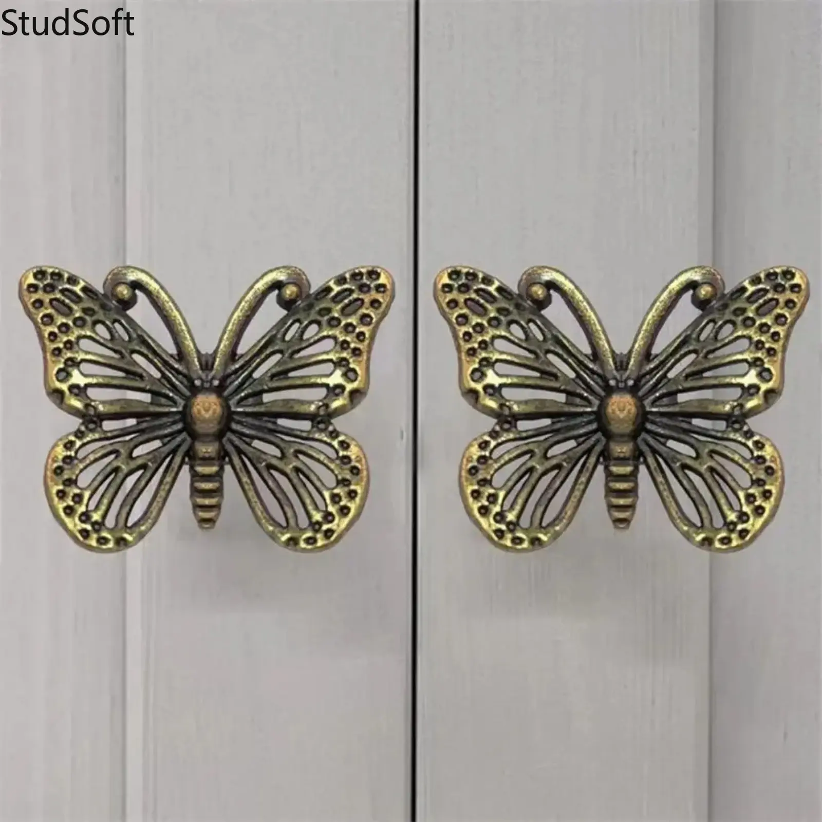 6Pcs Vintage Handle Set Decorative Hollow-Out Carved Pull Metal Hardware Replacement for DIY Bag Making Craft Wardrobe Upgrade Cabinet Door Knob
