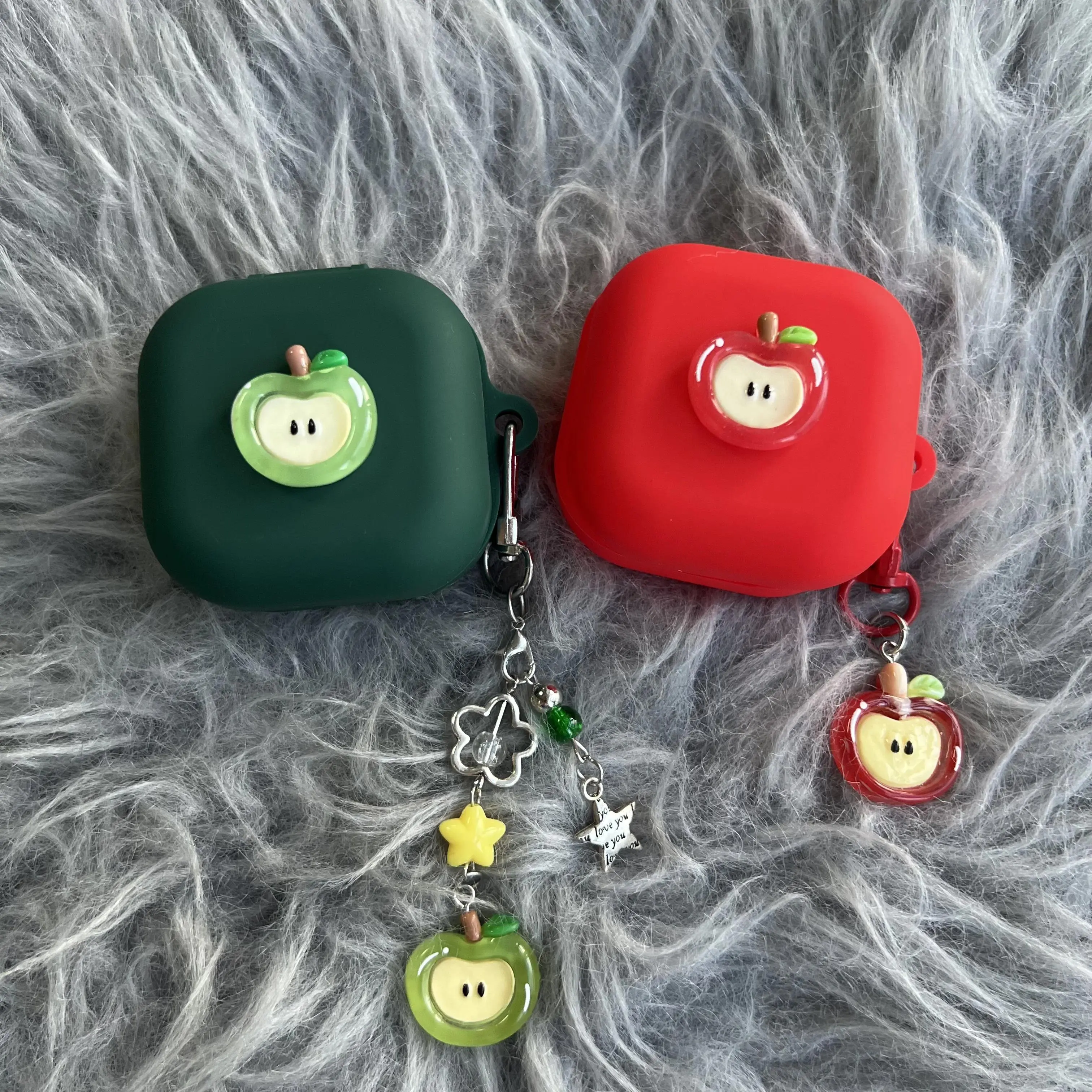 Cute Apple Silicone Earphone Protective Case For SAMSUNG Galaxy Buds4 Case Cover Anti-Fall Shell For Samsung Buds4 Pro Case