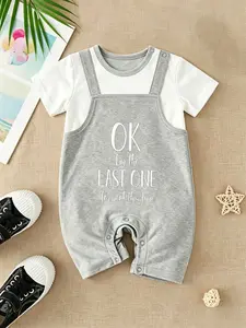 Alright, this is genuinely the last one, sweetie. Printed baby carrier onesie, a stylish and adorable casual outfit ideal for daily crawling and outdoor activities. Gender-neutral newborn romper, a perfect gift for infants.