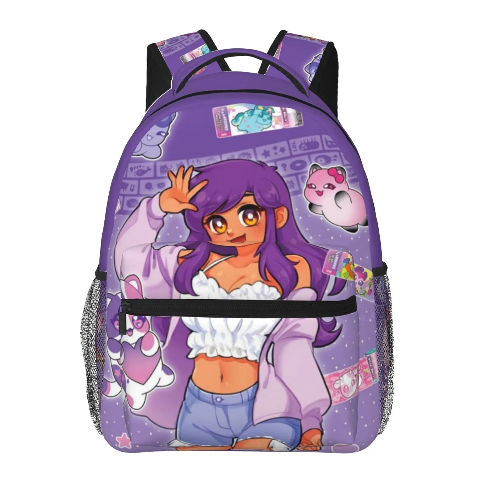 Unisex Aphmau4 Theme Cartoon Print Kids Backpack - Adjustable Straps Book Bags for School, Travel