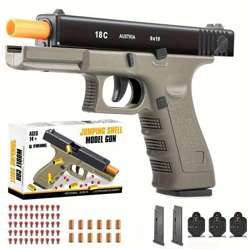 Soft Toy Launcher - Semi-Automatic with Shell Ejection & Automatic Recoil 100 Soft Darts 12 Shells 2 Magazines 3 Targets for Teenage Boys