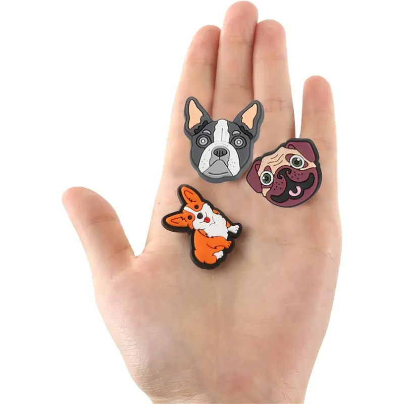 Cute Cartoon Dog Shoe Charms for Crocs, Puppy Animal Shoe Accessories, Dog Lover Clogs Decoration, PVC Shoe Buckles Gift
