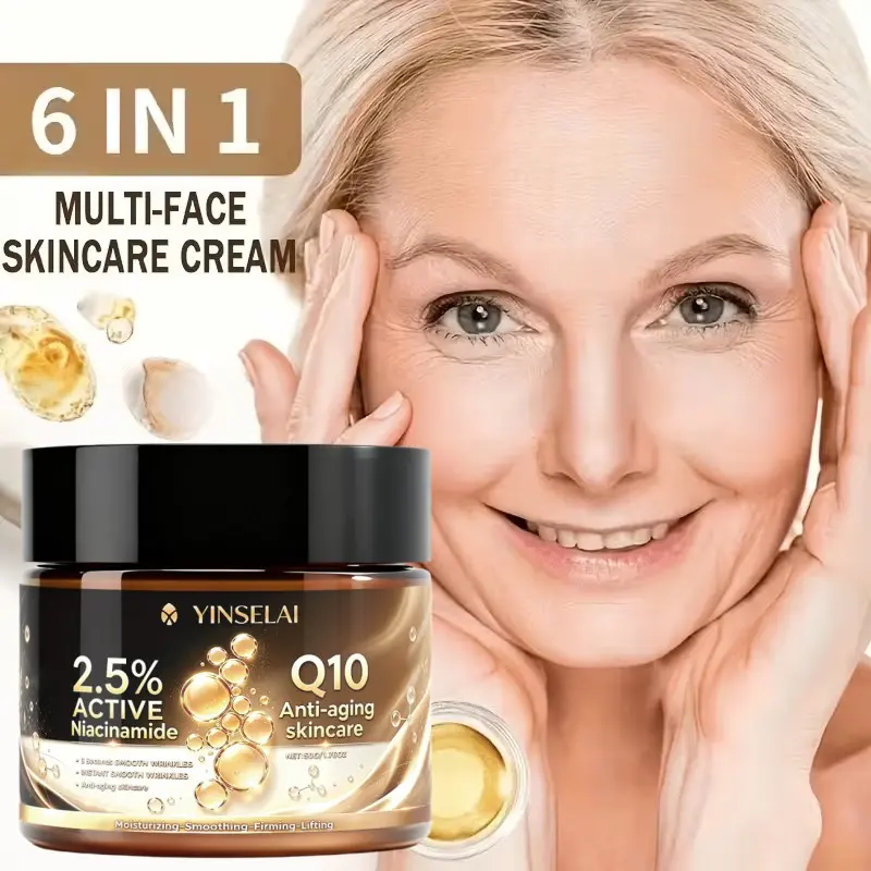 Luxurious Korean Beauty Cream, Instant Wrinkle‑Smoothing Q10 Collagen Face Cream, Anti‑Wrinkle, 10‑Times Collagen for Powerful Skin Care Effect, Improve Facial Wrinkles, 3‑Second Fast Absorption, Nourish Skin From Inside Out