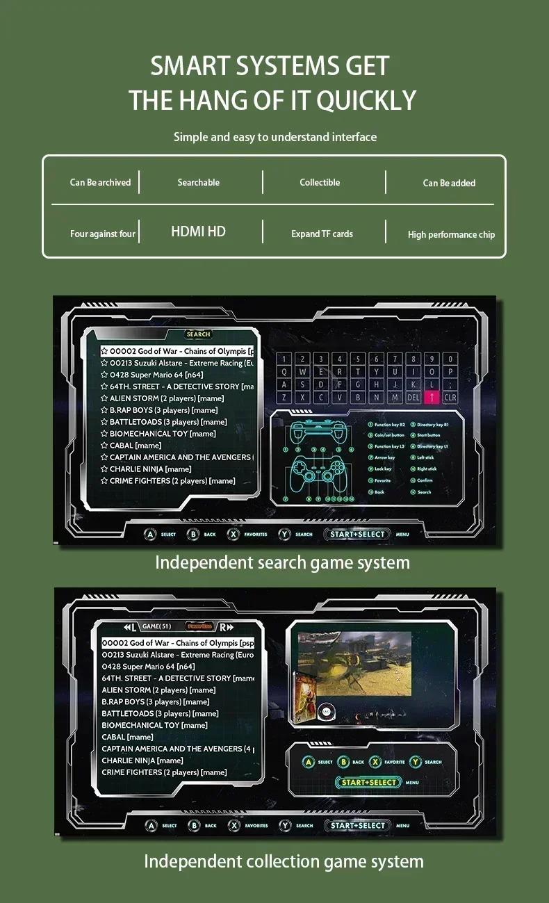 Video Game Console G11 Pro Built in 60000 Games 4K HD 2.4G 256GB Wireless Controller Emuelec 4.3 S905X2 Dual System Family Gamebox Retro Gaming Console Stick with portable Emulators Gamer Gifts for Him