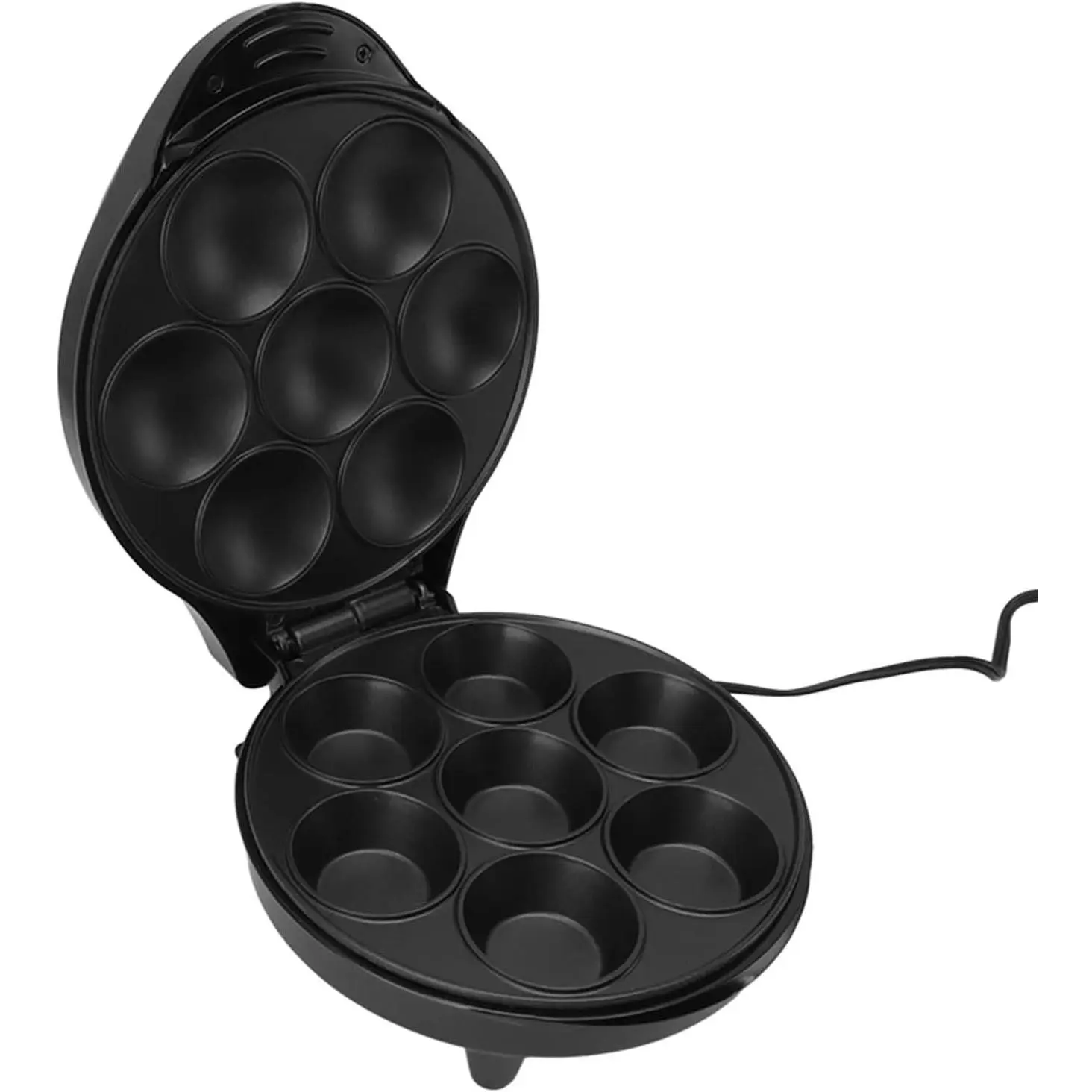 110V US Plug 1200W 7 Holes Black Cake Maker - Electric Cupcake Baking Maker for Home Kitchen Baking Use