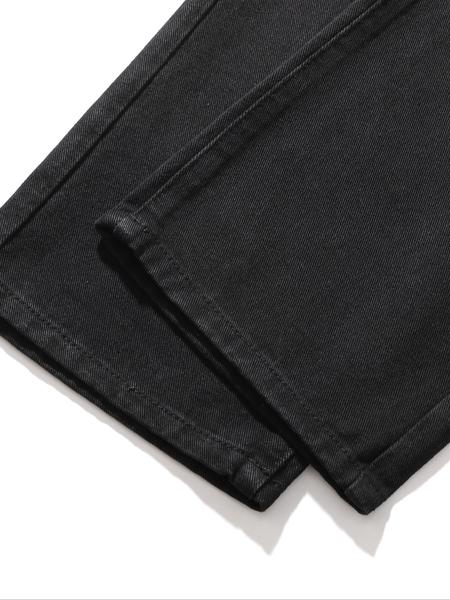 Men's Loose-Fit Relaxed Boot Cut Elastic Waist Denim Jeans, Casual Style All-Season Pants, Moderate Fabric Thickening, Comfortable & Versatile Wear Pants