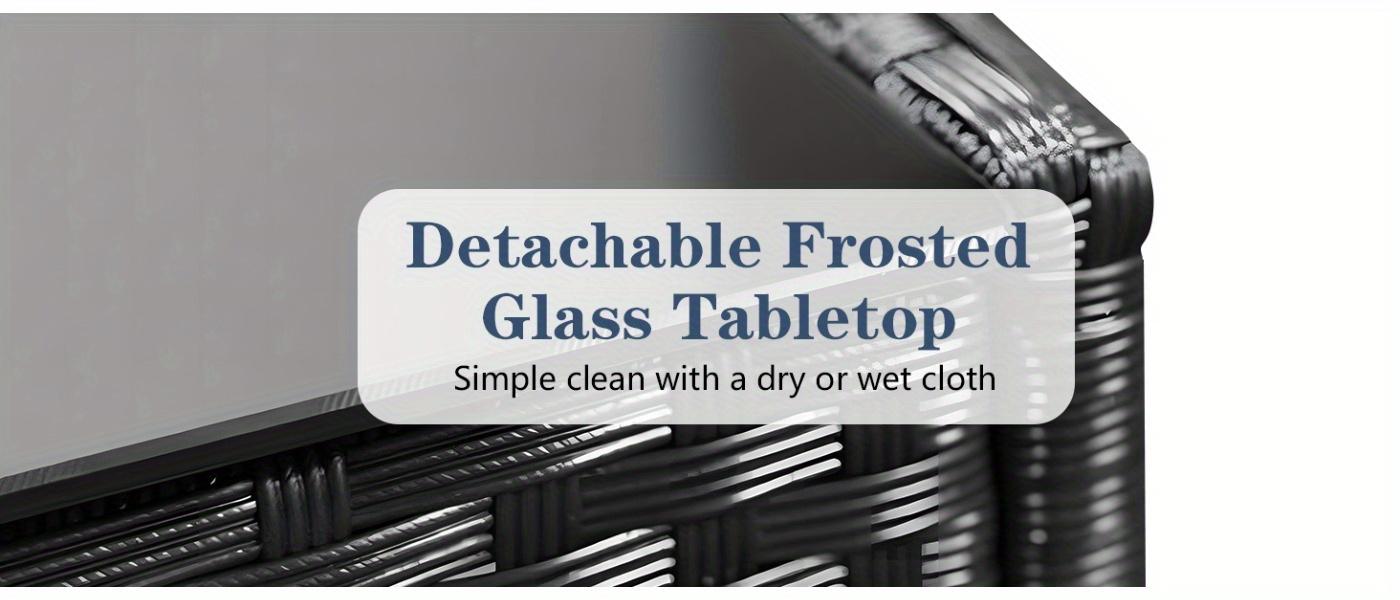 4-Piece Outdoor Wicker Rattan Patio Furniture Set – Black Conversation Set with Waterproof Cushions and Side Table, Ideal for Lawn, Backyard, Garden, Balcony, Porch & Poolside, Perfect for Outdoor Gatherings and Relaxation