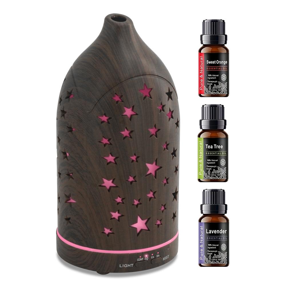 Star Hollow Diffuser  7 Color Changing LED Lights, Whisper Quiet Essential Oil Diffuser, Safe BPA-Free, Stylish Aromatherapy for Home & Office