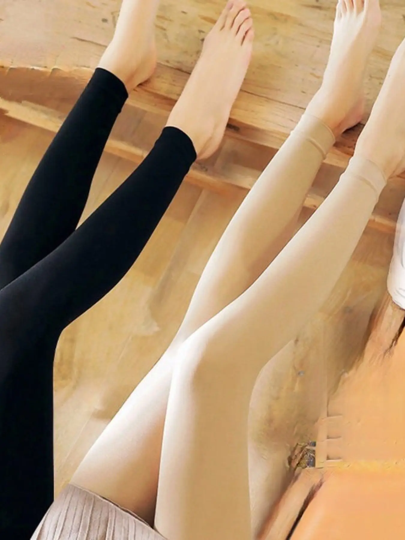 2-Pack Slimming Smooth Skin-Tone Leggings, Invisible Thighs, Nine-Inch Pantyhose, Anti-Pilling, Non-Stubborn, Perfect for All Seasons, Basic