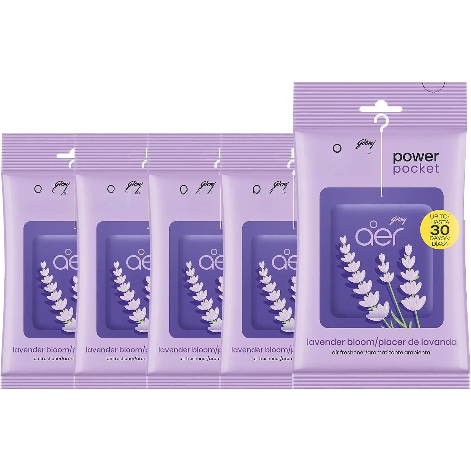 Power Pocket Lavender Bloom Solid Gel Air Freshener for the Entire  with Long Lasting Scent Pack of 6