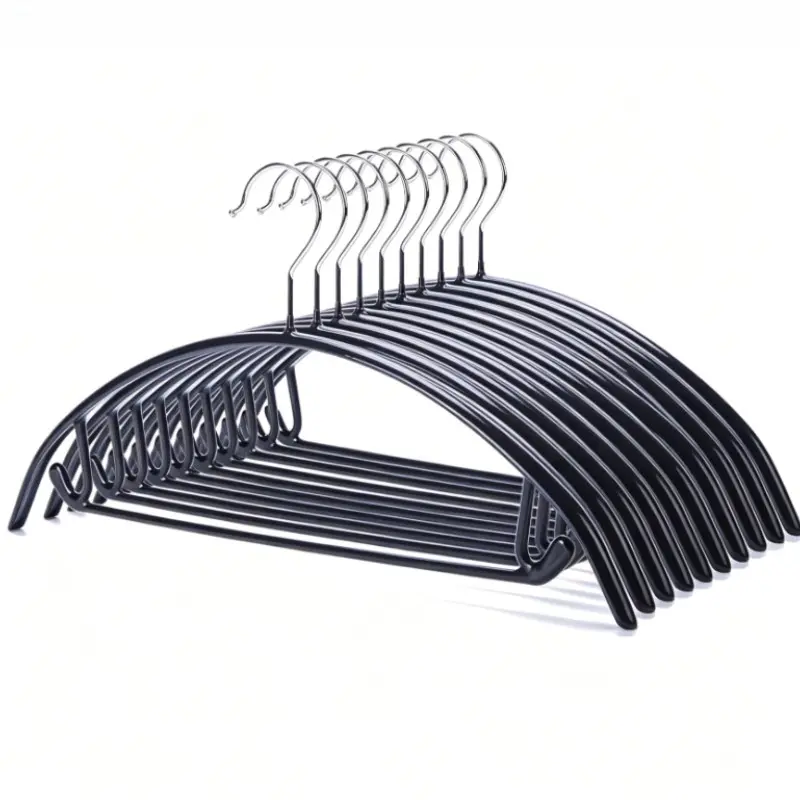 10 Piece Anti-Slip Metal Coated Coat Hangers, Scratch-Resistant Design, Hook Included, Safe Storage for Suits, Coats, Sweaters