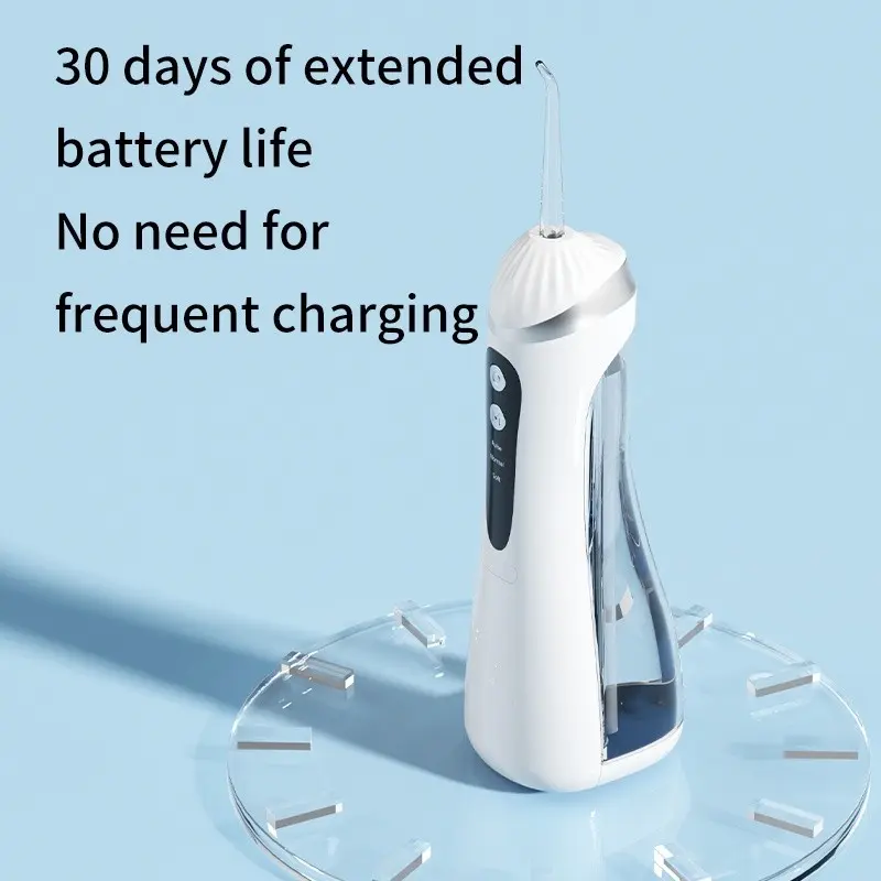 Portable electric oral irrigator, 3 modes, 4 interchangeable nozzles, rechargeable oral cleaner, portable design, oral care product, wireless flosser