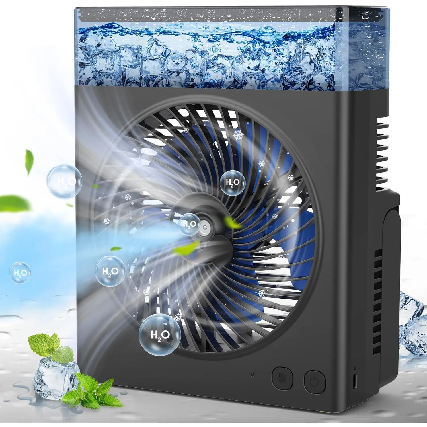 Misting Fan Portable, 16000mAh 8-Inch Rechargeable  Operated Fan with 600mL Water , Cooling Desk Misting Fans for Outside,  Quite Mist Water  Fans for  Office Camping Patio