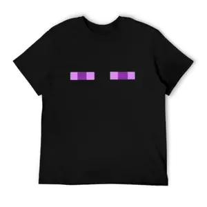 Minecraft Enderman Purple Pixel Eyes Graphic T Shirt Retro Game Character Casual Cotton Short Sleeve Tee For Video Game Fans