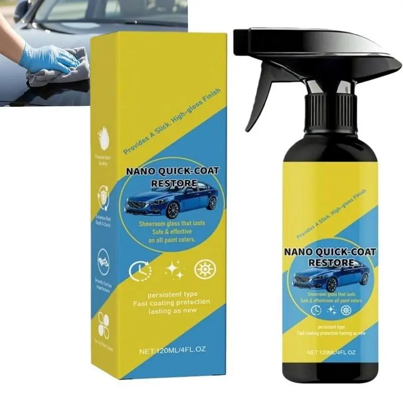 Nano Quick Coat Restore-Coating Spray, 120ML, Quick Effect Coating Agent, Long Lasting Car Showroom Gloss, 1 Piece