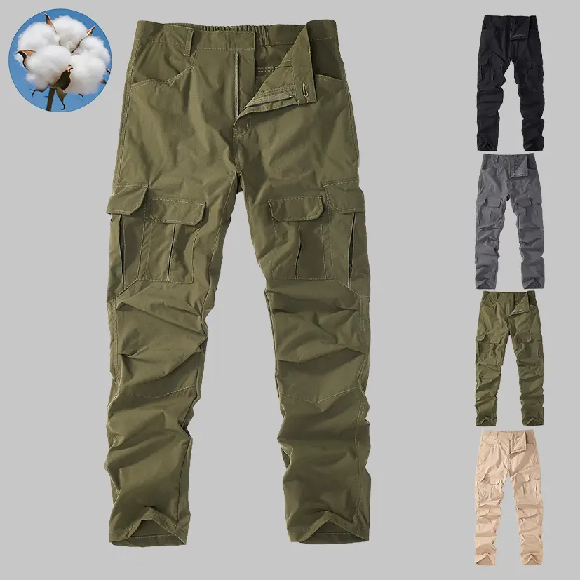 3 Pack Men's Tactical Cargo Pants, Premium Fabric Water Resistant Work Pants, Quick Dry Lightweight Hiking Pants with Secure Zipper Pockets, Durable Outdoor Utility Trousers for Men Daily Wear