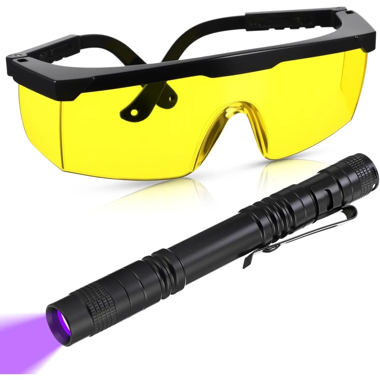 Air Conditioner Leak Detector Tool AC Leak Automotive Kit UV Light Oil Dye Detection with Protective Glasses for Dog/Cat Urine, Dry Stains, Bed Bug, Resin Curing(Pocket)