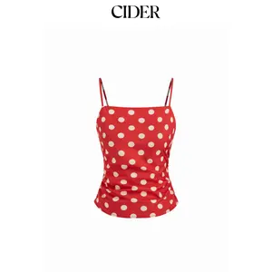 Cider Polka Dot Ruched Cami Top SummerWins SummerFinds