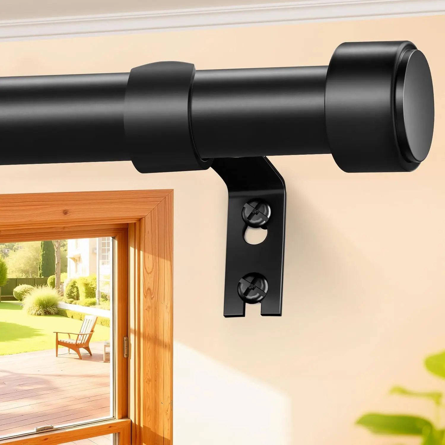 Rods 72-144 Inch, 1" Duty Rod for Windows, Black Long Window Treatment Rod,, Easy Installation