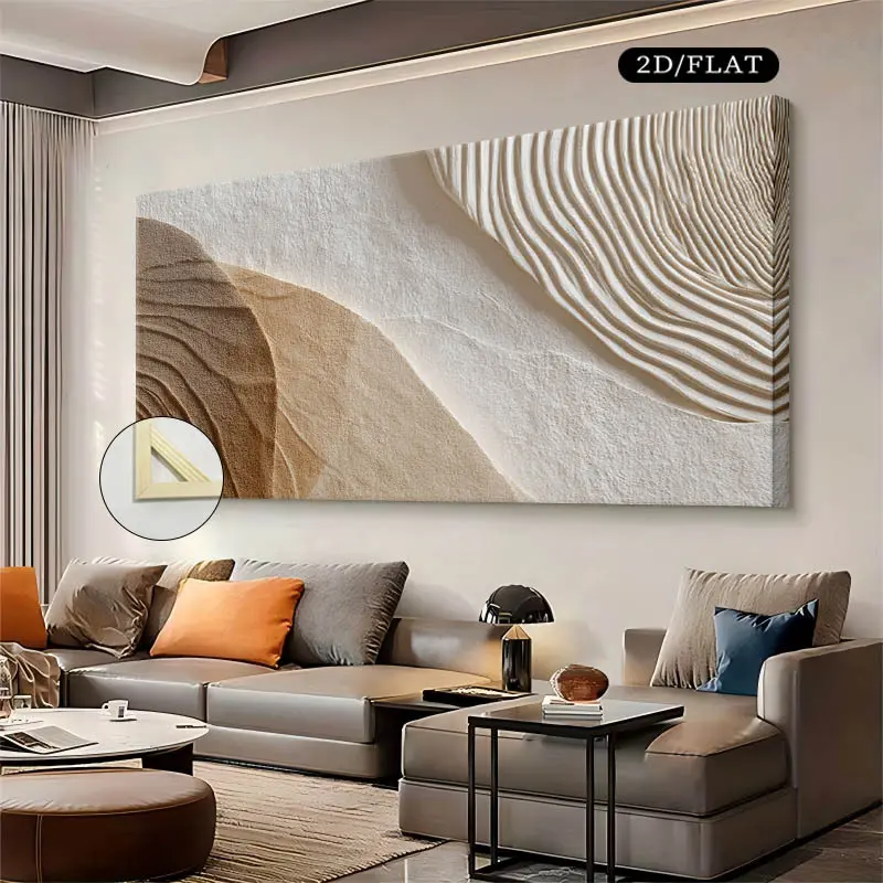 Artistic Abstract Sand Dunes Canvas Artwork, 1pc Large 50x100cm 2D Flat Wall Print, High-Quality Home Decoration for Room Walls