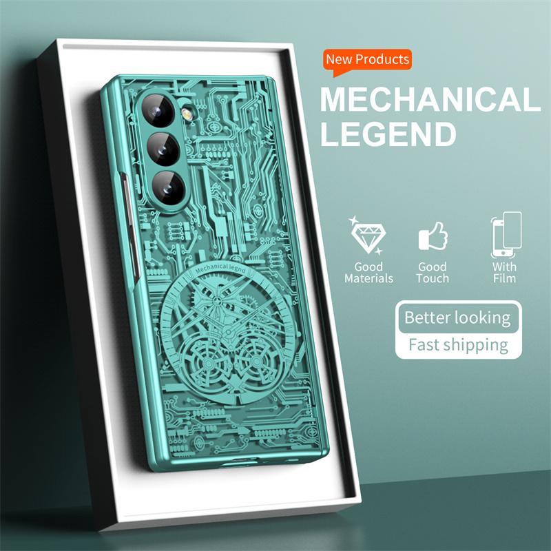 360° Full Protection Electroplated Hinge Protective Cover Compatible with Samsung Z Fold 7/6/5/4/3, Integrated Built-in Screen Protector