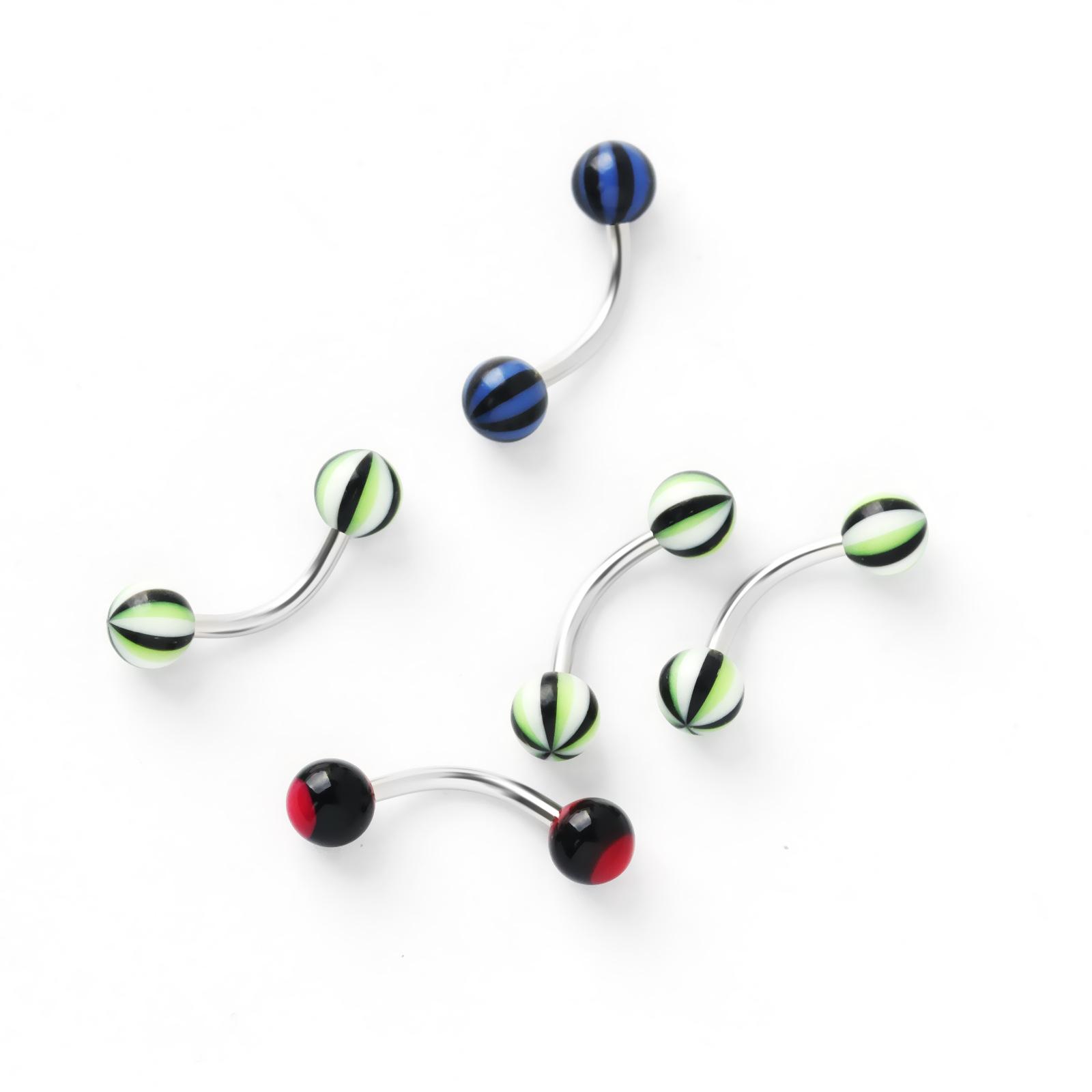 316L Stainless Steel Mixed Style Body Piercing Jewelry Set with Case, Colorful Nose Rings Tongue Rings Eyebrow Rings, Hypoallergenic Piercing Kit for Women Men