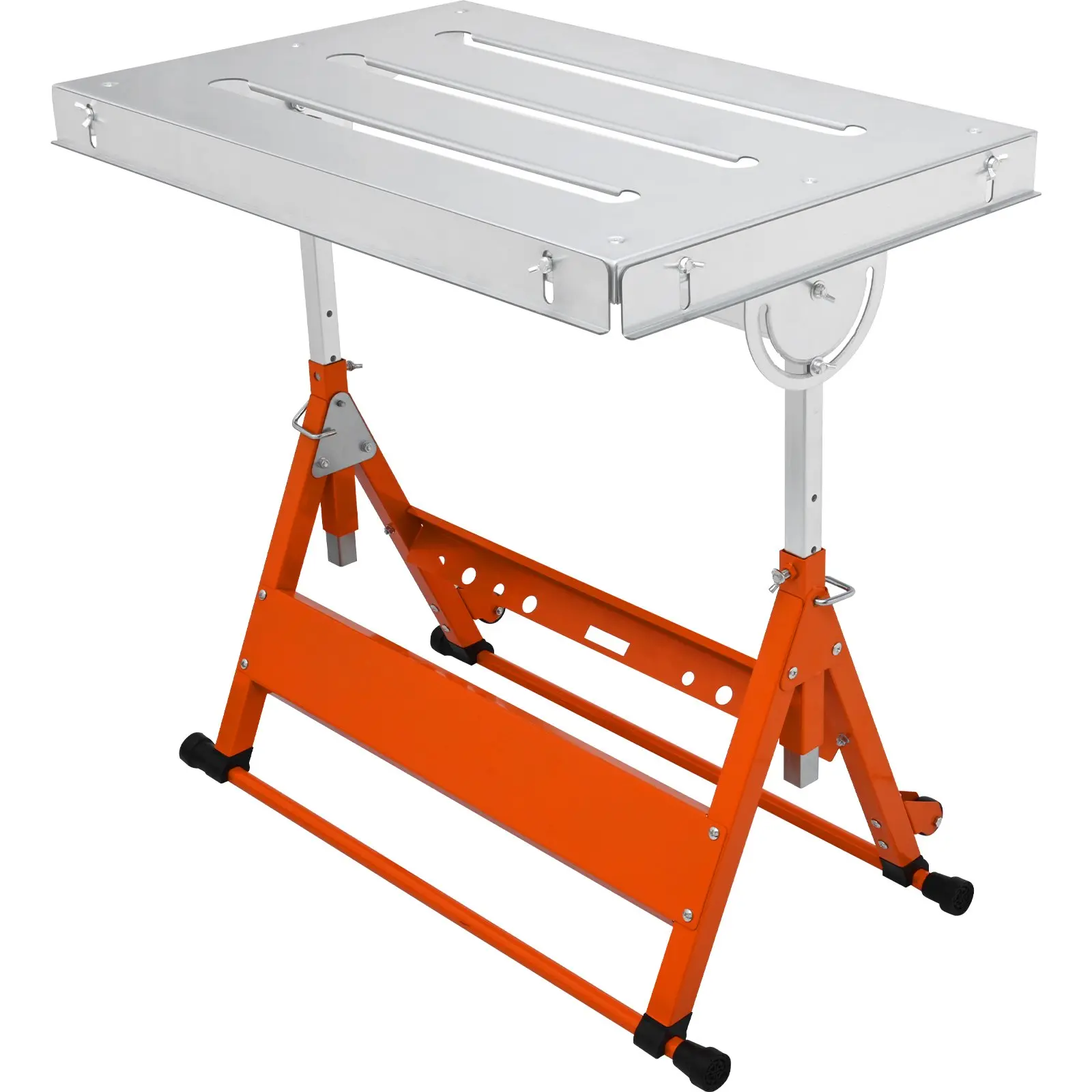 【toolupgrade】VEVOR Welding Table 30" x 20", 400lbs Load Capacity Steel Welding Workbench Table on Wheels, Folding Work Bench with Three 1.1" Slot, 3 Tilt Angles, Adjustable Height, Retractable Guide Rails