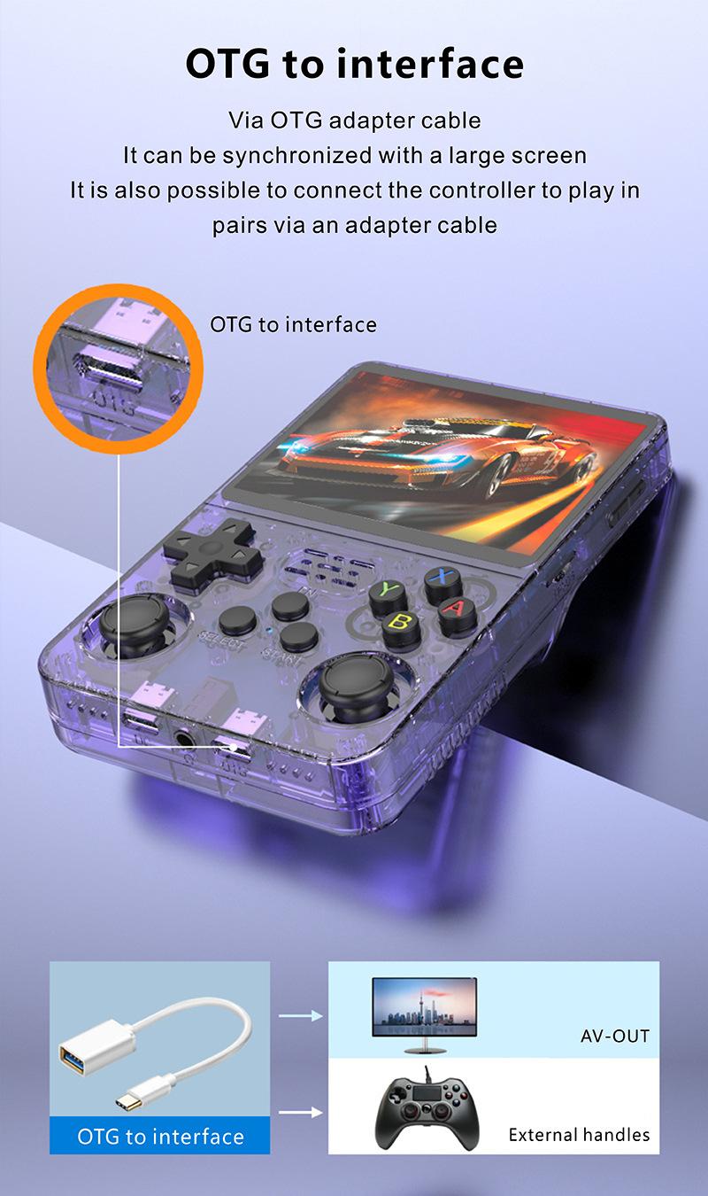 R36S Open Source PSP Tekken 3 HD Retro Arcade Game Console Dual System Convenient 4K Handheld Console Protection White 36S 64G Purple R36S Open Source PSP Tekken 3 HD Retro Arcade Game Console Dual System Convenient 4K Handheld Console Protection White 36S 64G Purple