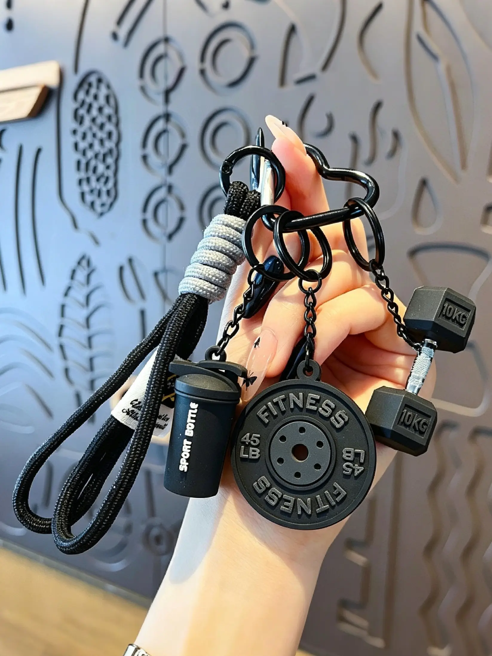 Creative Barbell Letter Decorative Keychain, Versatile Accessory for Bags and Keys, Stylish and Functional Gift Idea, Multifunctional Keychain, Cool Keychains