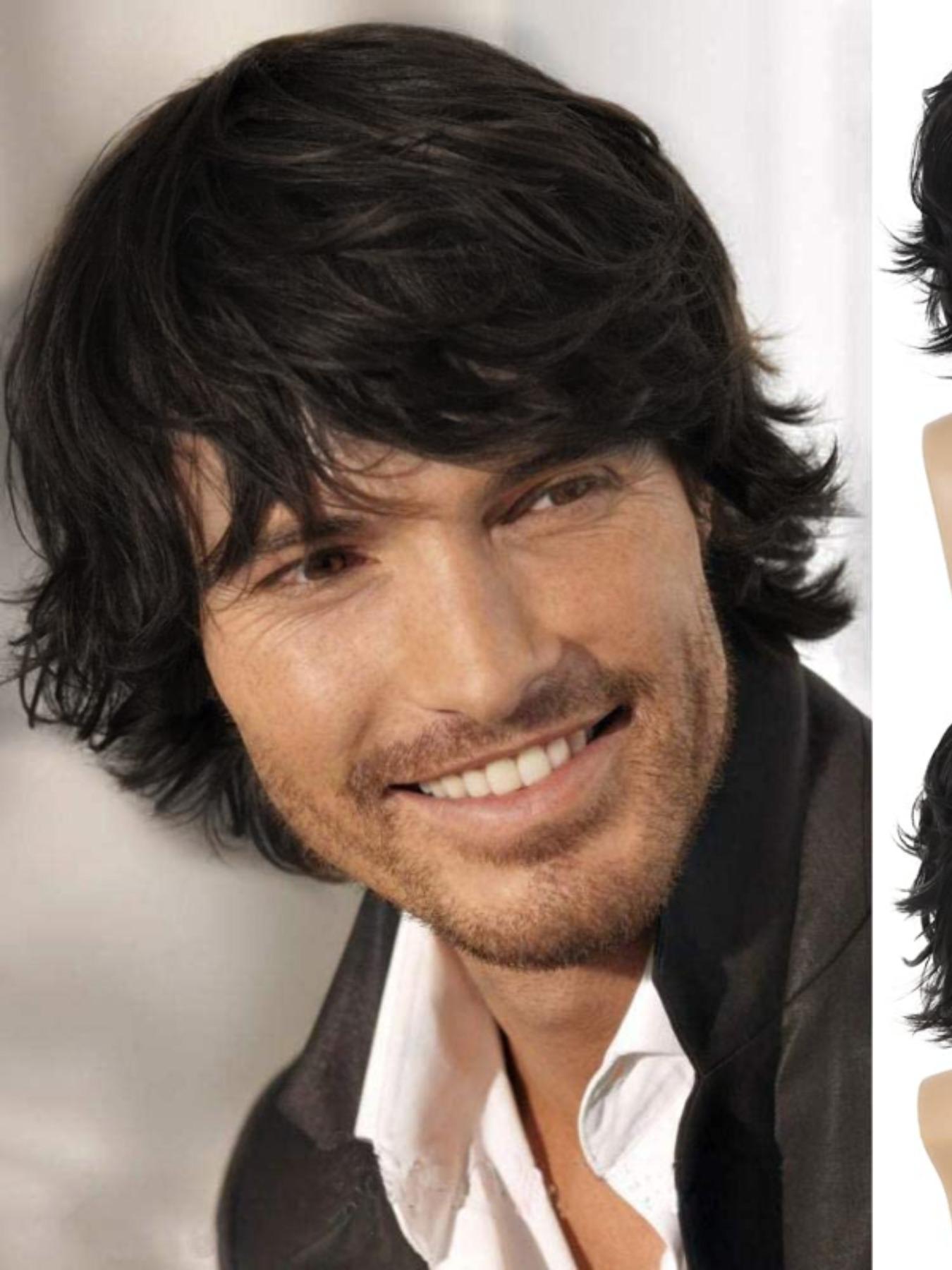 Men's 10inch Short Straight Layered Wig, Fashion Wig, Natural Fluffy Heat Resistant Wigs with Bangs, Synthetic Full Machine Wigs for Party, Daily Hairstyle Ideas