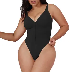 New seamless shapewear bodysuit with strong tummy control, suspender one-piece lingerie with zipper, backless, butt-lifting, body-shaping jumpsuit High Waisted Soft Workout Leggings