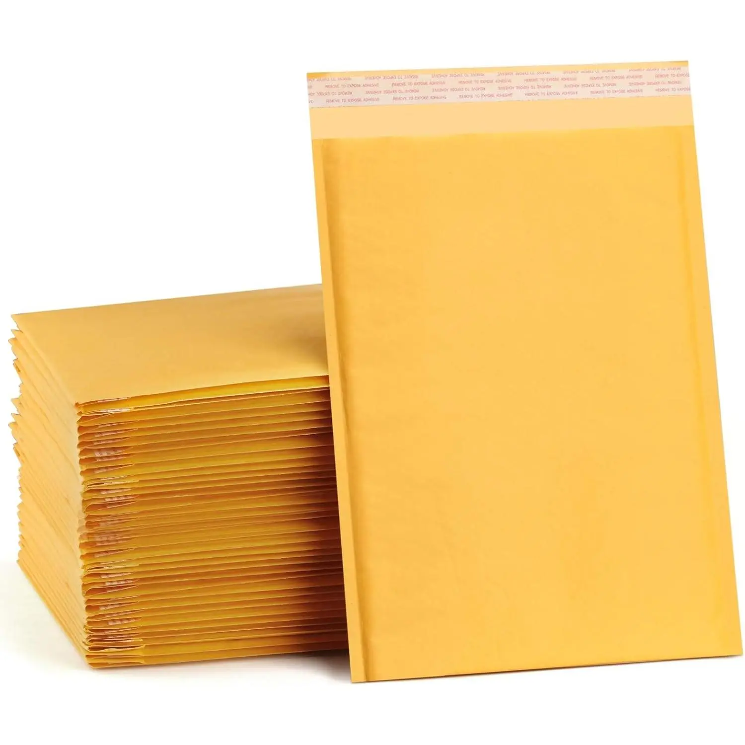 Kraft Bubble Mailers 9.5x14.5 Inch 25 Pack Usable Size 9.5x13.5 Yellow Padded Envelopes #4 Large Mailing Package Self Sealing Tear Resistant Boutique Bulk Mail Shipping Bag for Makeup Supplies