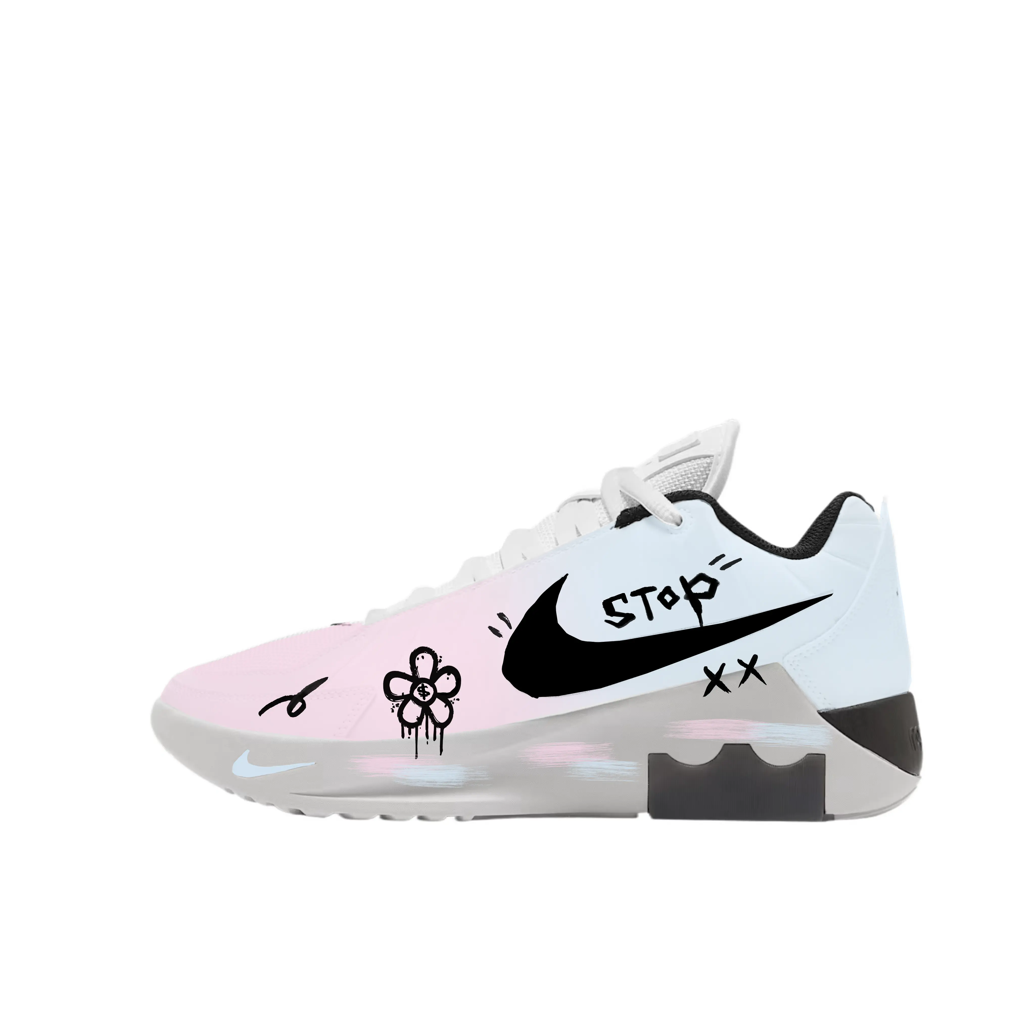 Nike LeBron Witness IX Custom Hand-Drawn Basketball Shoes for Men – Blue and Pink, Cushioned, Non-Slip, Durable Mid-Top Verifiable, with credentials and supporting global authentication